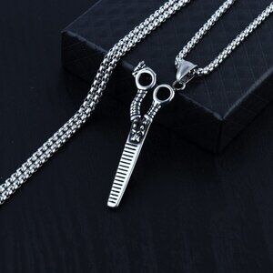 ❤️Fashion domineering scissors pendant necklace for women/men, N90201P225